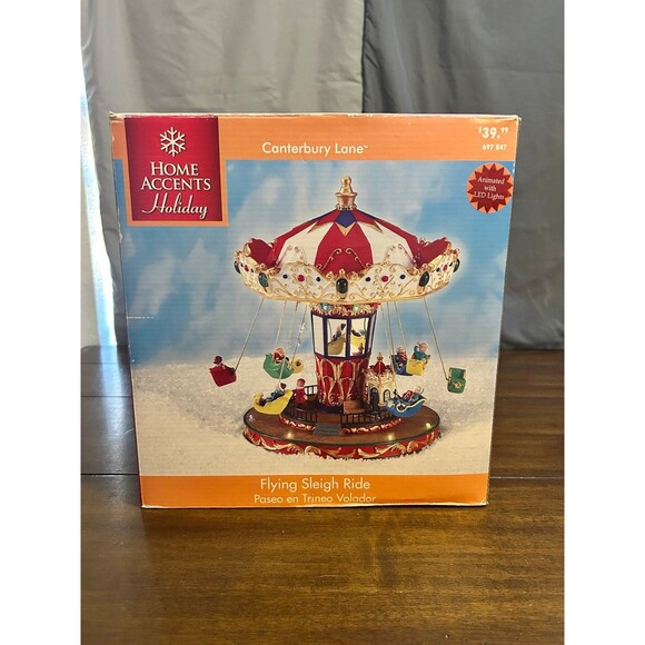 Vintage Home Accents Canterbury Lane Flying Sleigh Ride Christmas Village Piece - Picture 8 of 11